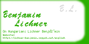 benjamin lichner business card